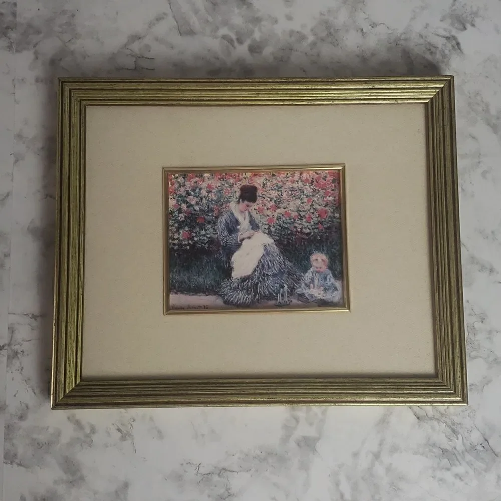 Camille Monet And A Child In The Artist's Garden In Argenteuil, By Claude Monet‎
